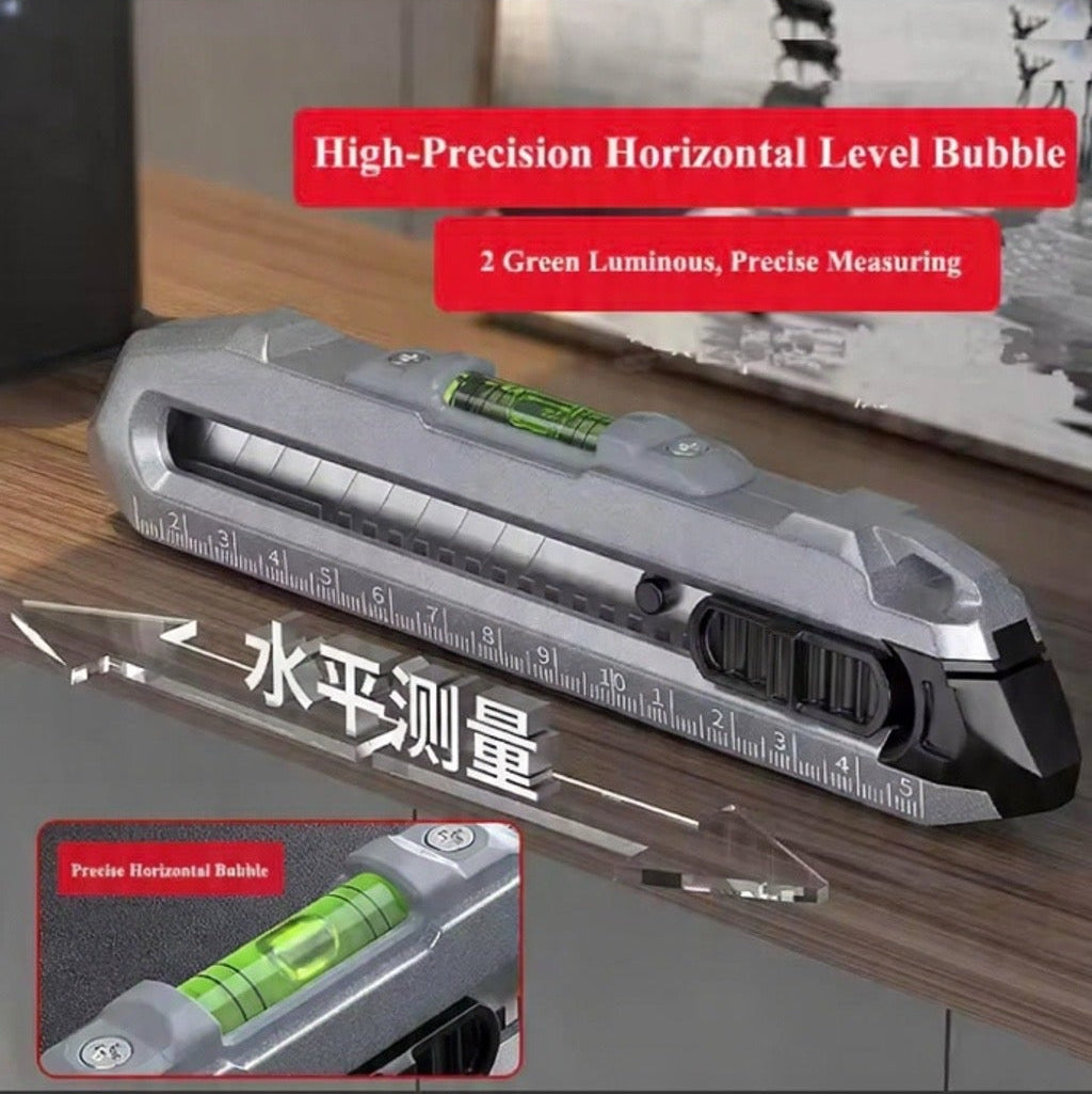Multifunctional Utility Knife with Ruler and Level High Quality Cutting Tool Heavy-Duty All Steel Thickened Wallpaper Knife