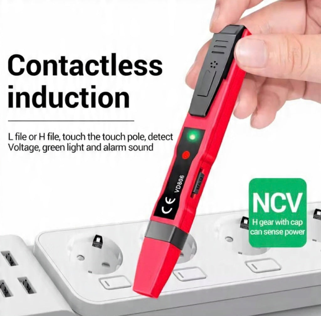 Non-contact AC Voltage Tester Pen AC 70-250V DC 250V Portable NCV Detector with Sound Light Dual Alarm, Zero/ Live Wire Recognit