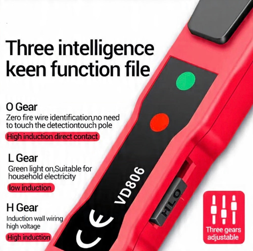 Non-contact AC Voltage Tester Pen AC 70-250V DC 250V Portable NCV Detector with Sound Light Dual Alarm, Zero/ Live Wire Recognit