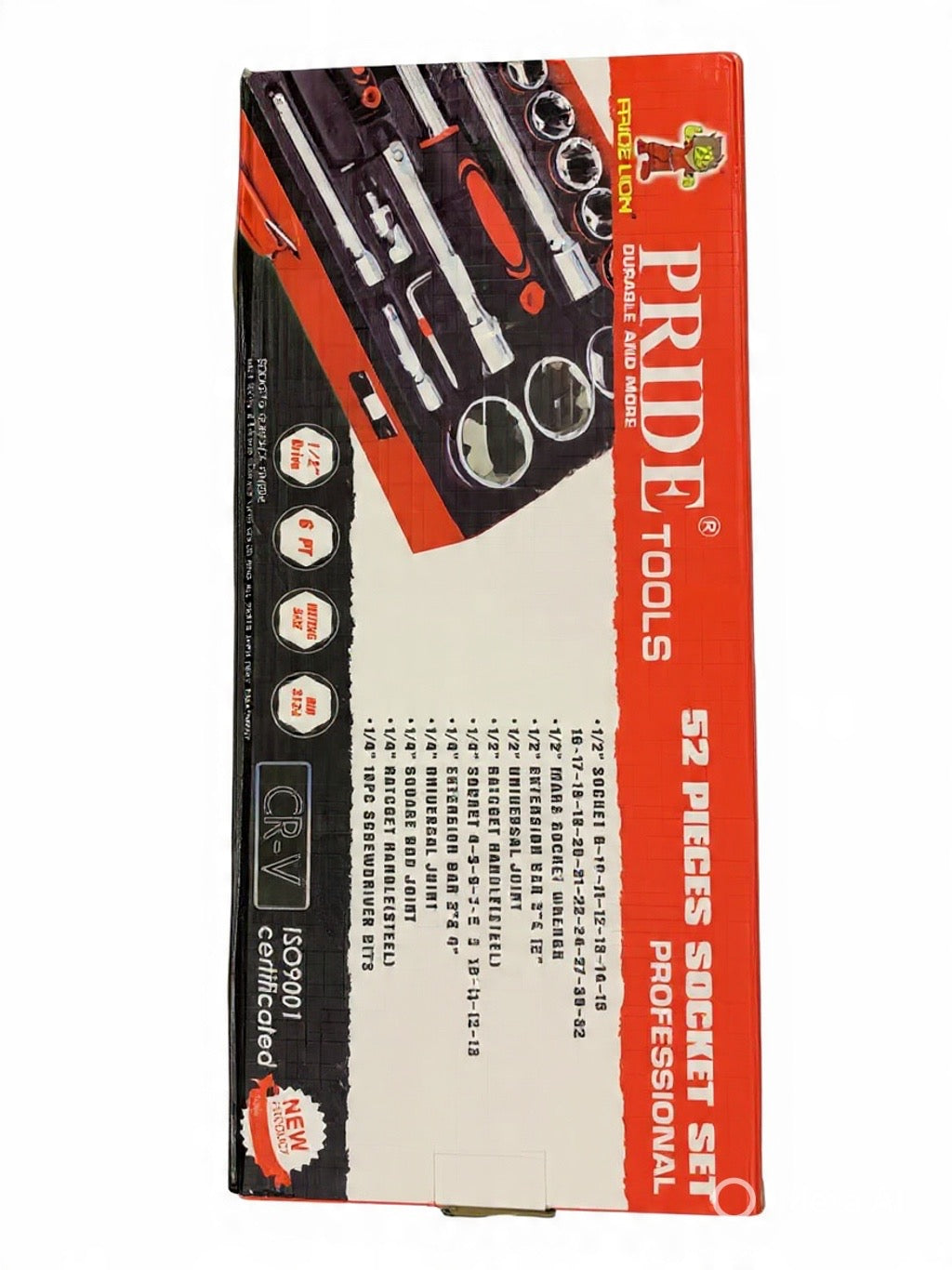 PRIDE 52PCS Professional Drive Socket Socket Set, 1/4-Inch & 1/2-Inch Metric Socket and Ratchet Wrench Set with Extension Bar, Upgrade Compact Tool Set