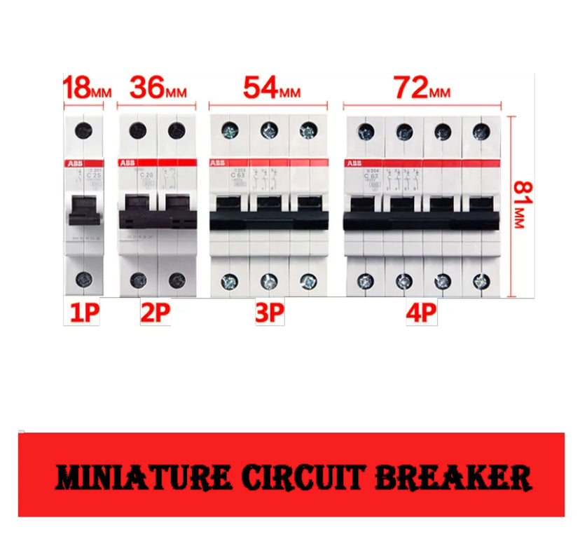 (LOT USED) ABB Miniature Circuit Breaker S201-C25 lighting switch MCB1P2P3P4P1A2A3A4A6A10A16A20A25A32A40A50A63A80A100A