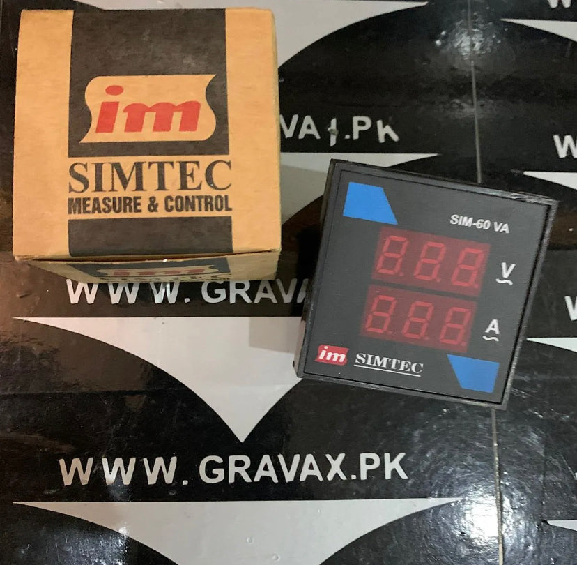 VOLTAGE AND AMPERE METER- SIMTEC 60x60 SIZE - PANEL METER