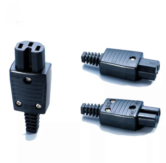 IEC Straight Cable Plug Connector 3 Pin AC Socket C13 C14 Black Male&Female Plug Rewirable Power Connector 10A 250V