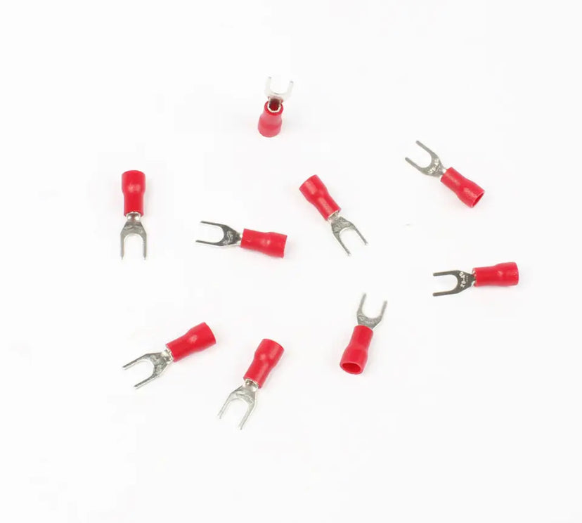 (1.5mm U type) SV1.25-4 Small Red Furcate Pre-insulating Terminal(Type TO) Cold pressed terminals/Cable Connector/Wire Connector