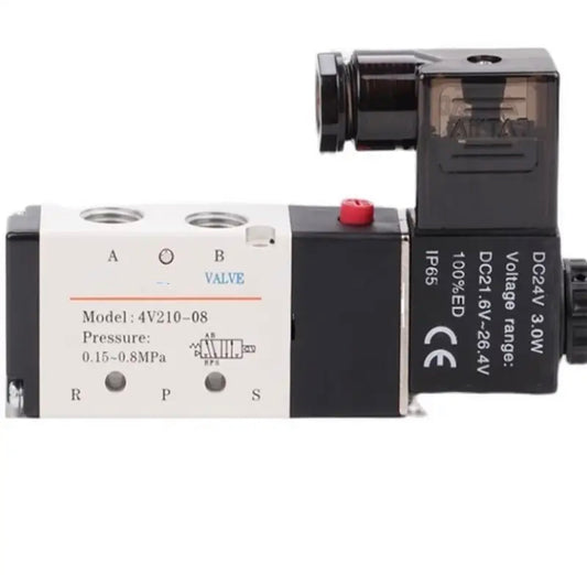 5Way 2 Position Airtac Electric Solenoid Valve 4V210-08 1/4" Port Size DC12V,24V. AC110V,220V, Pneumatic parts air control valve