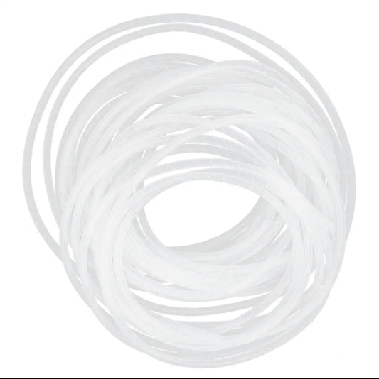 Spiral Hose Cable Wire Wrap Tube Diameter 6-15mm 10 Meter Part PE Manage Cord WHITE For cable management