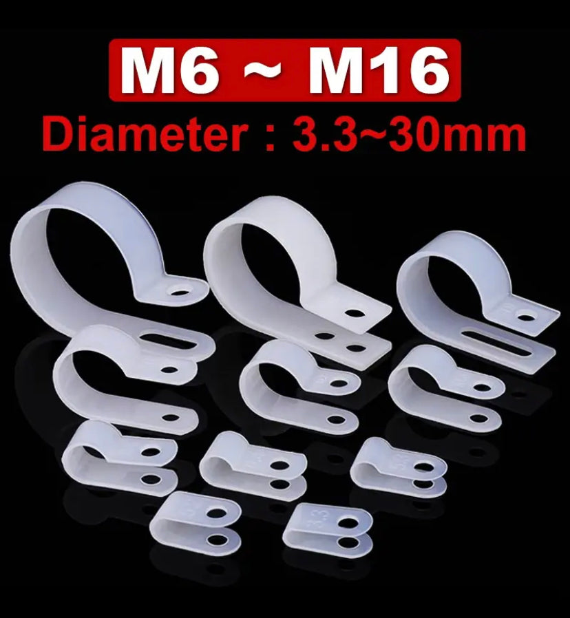 PA66 Nylon Wire Fixing Clip R-type Wire Clip U-type Wire Card UC Wire Buckle Wall Cable Management Wiring Routing Fixing Button