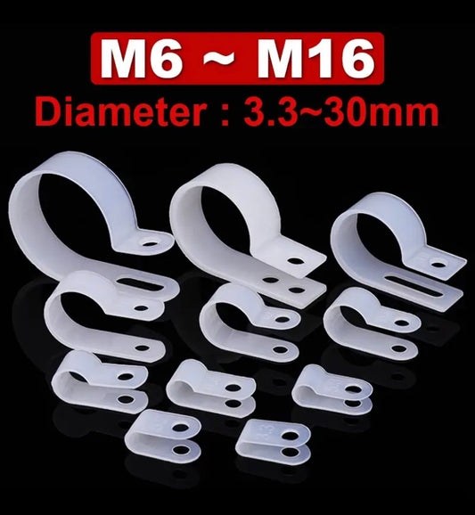 PA66 Nylon Wire Fixing Clip R-type Wire Clip U-type Wire Card UC Wire Buckle Wall Cable Management Wiring Routing Fixing Button