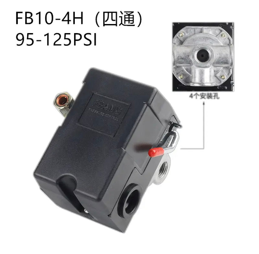 air compressor pressure switch horizontal handle four-way controller