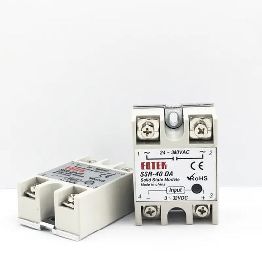 Solid State Relay SSR 10DA 25DA 40DA DC Control AC White Shell Single Phase Without Plastic Cover 3-32V Input DC 24-380V AC Outp