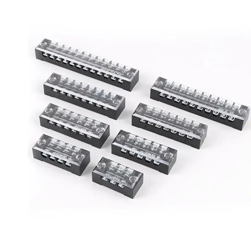 15-200A 600V Dual Row Barrier Screw Terminal Block Wire Connector TB Series 3 4 6 12 Positions Ways