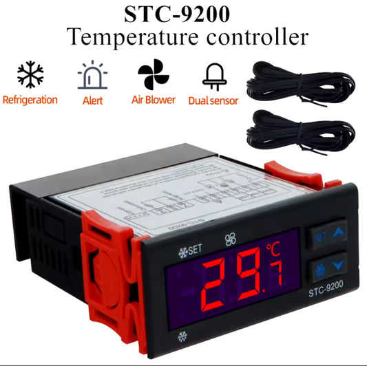 Digital Temperature Controller STC-9200 Two Relay Output Thermostat Regulator With Refrigeration Defrost Fan Alarm Function