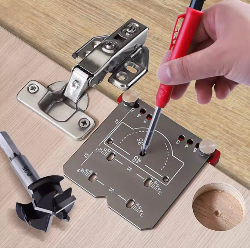 35mm Hinge Locator and Limit Frame Cabinet Door Hinge Jig Cabinet Hardware Jig Marking Template for Fast Accurate Drilling