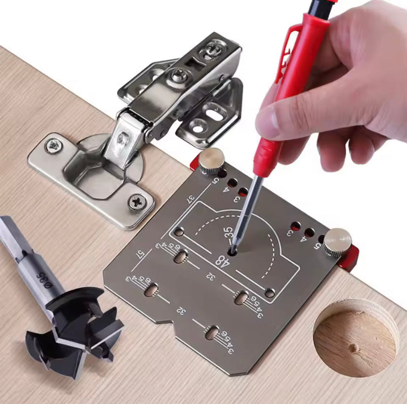 35mm Hinge Locator and Limit Frame Cabinet Door Hinge Jig Cabinet Hardware Jig Marking Template for Fast Accurate Drilling