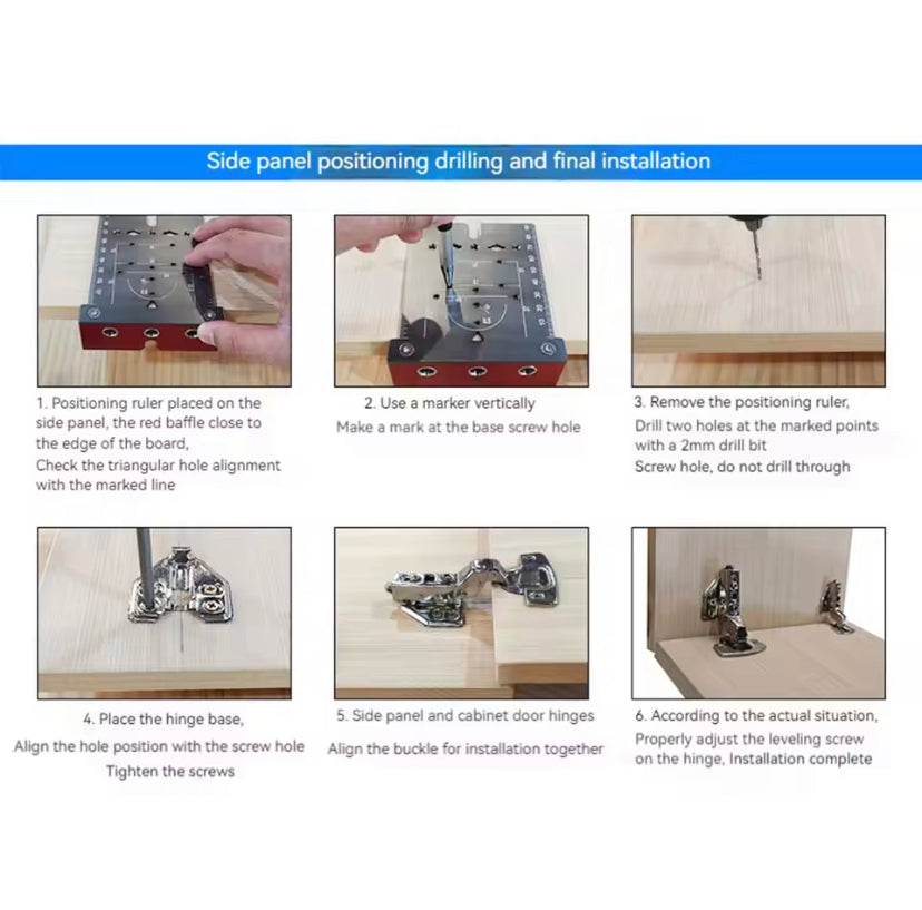 35mm Hinge Locator and Limit Frame Cabinet Door Hinge Jig Cabinet Hardware Jig Marking Template for Fast Accurate Drilling