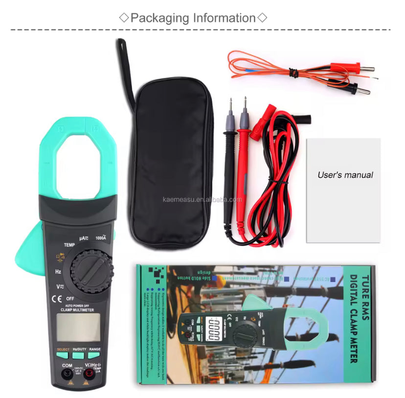 VC902 Multimeter Digital Ac Clamp Meter Ac Current True Rms Auto Ncv Digital Multimeter Clamp Meter Auto Range Ammeter