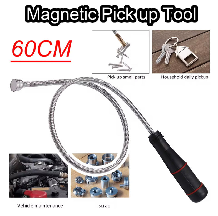 2PCS Strong Magnetic Pick Up Tool Flexible Magnet Spring Grip Grabber Hand Tools for Picking Up Nut Bolt Adjustable Pickup Rod Stick