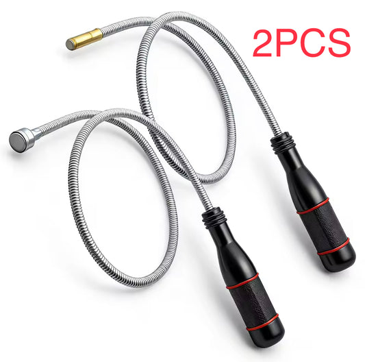 2PCS Strong Magnetic Pick Up Tool Flexible Magnet Spring Grip Grabber Hand Tools for Picking Up Nut Bolt Adjustable Pickup Rod Stick