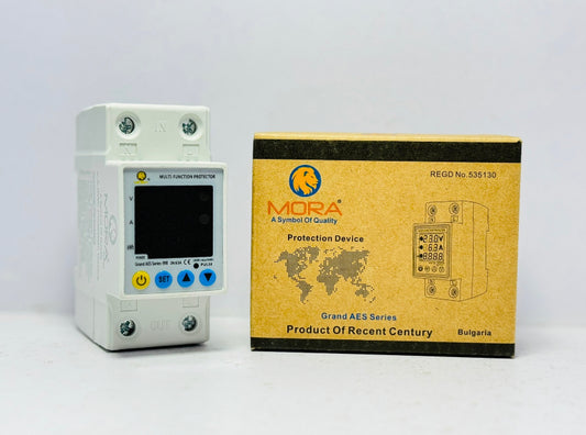 Mora 63A 230V 3IN1 Display Din rail adjustable over and under voltage protective device protector relay with over current protection
