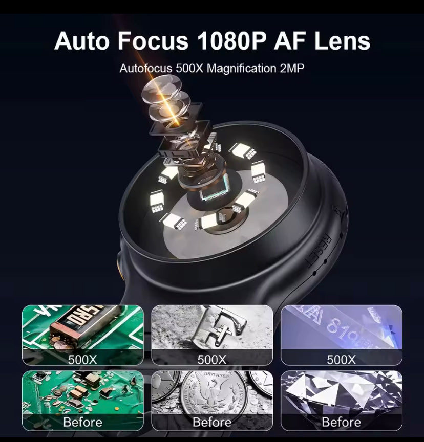 2-in-1 Handheld USB Digital Microscope 1000X Coin Microscope 2.8inch  Portable MicroCam for PC, Electronics Repair and Hobbyist