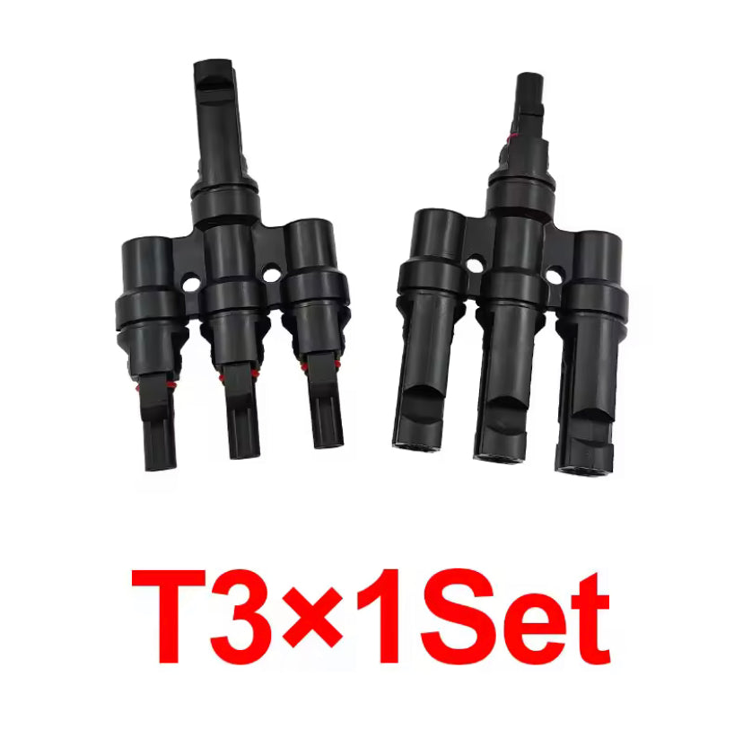 1 Pair T3 Male&Femal Branch PV Solar panel Cable Connectors 30A 1000V Electrical Photovoltaic Panel Wire  Connector