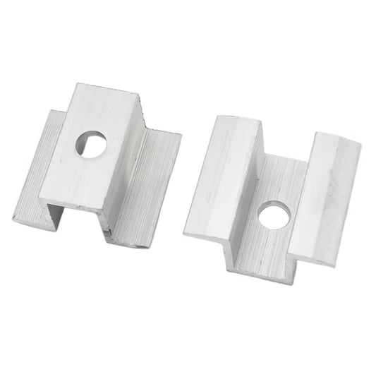 10Pcs Solar Middle Clamp For Frame Height 25-50mm Aluminum Photovoltaic Bracket Clips Solar Panel Roof Middle Clamps Fixing
