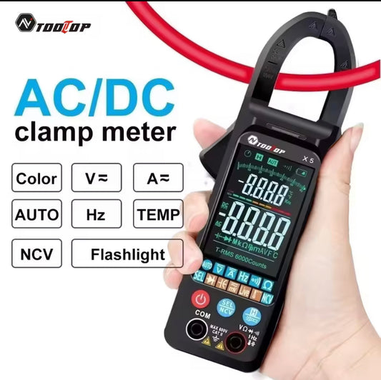 TOOLTOP X5 400A AC DC Digital Clamp Meter True RMS  Auto Measure Multimeter for Electric Circuit Power Automobile Repair Ammeter