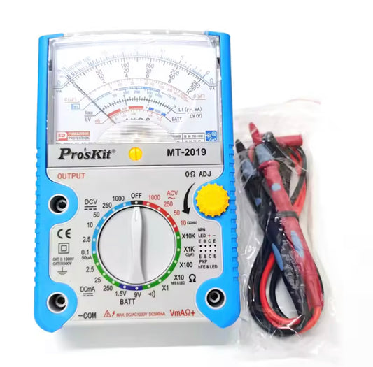 Proskit MT-2019 AC/DC Analog Graph Pointer Multimeter Ammeter Resistance Capacitance Diode Volt Amp Ohm hFE LED Meter