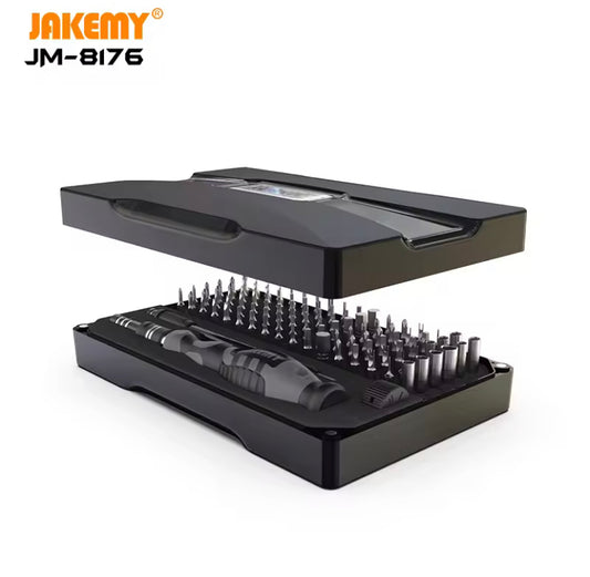 JAKEMY JM-8176 106 IN 1 Precision Screwdriver Set Magnetic Bits Screw Driver With Extension Bar for Mobile Phone Repair Tools