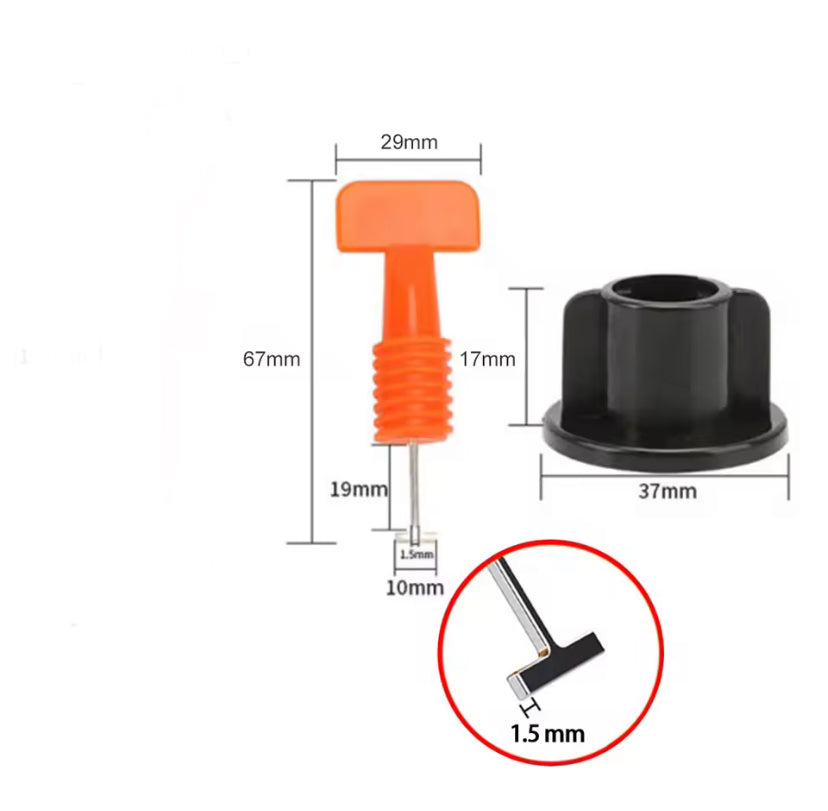 51-204Pcs Floor Tile Leveling System Clips Spacers Porcelain Ceramic Leveler Kit For Tile Laying Wall Fixing Construction Tools
