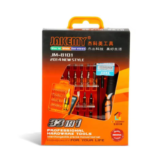 JAKEMY JM-8101 33 in 1 High Precision Screwdriver Set for Phone Tablet Laptop LCD Screen Motherboard Disassembly Bolt Driver