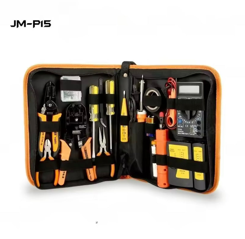 JM-P15 Electricians Network Screwdriver, DIY Repair Tool Set, Electrical Tool Kit, Soldering Iron Kit, Wholesale