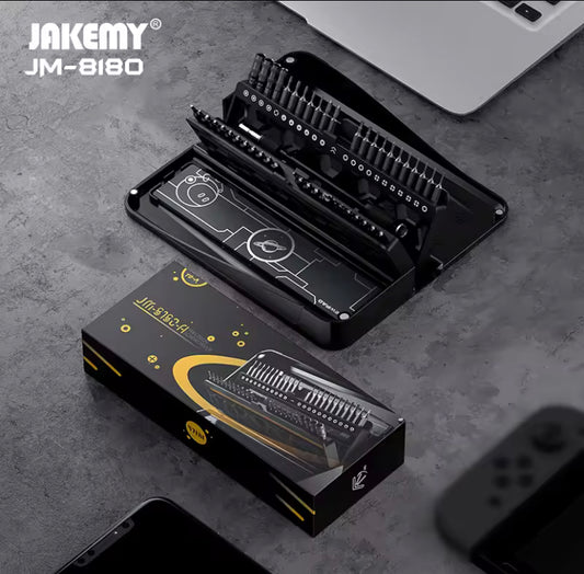 JAKEMY JM-8180 Precision Magnetic Screwdriver Set CR-V Bits Screw Driver Kit for Mobile Phone Computer PC Repair Hand Tools