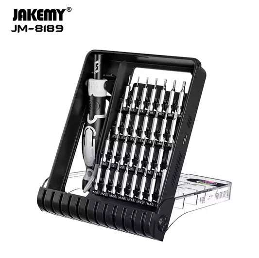 JAKEMY JM-8189 32PCS Precision Screwdriver Set with Tweezers for Mobile Phone Repair Tools Magnetic CR-V Bits Bolt Drivers Set