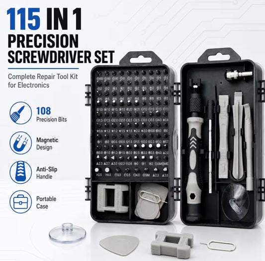 115-in-1 Precision Screwdriver Sets, Professional Repair Tool Kit for Electronics, Phone, Watch, Automotive Maintenance