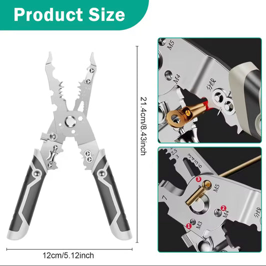 Multi-Function Stainless Steel Wire Stripping Pliers Electrician's Specialty Cable Cutting Fiber Optic Splice Line