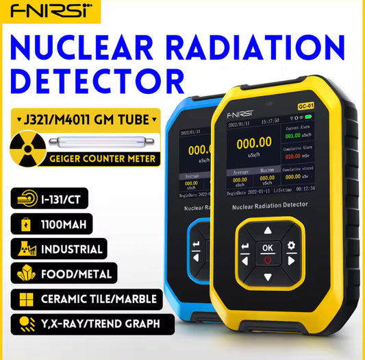FNIRSI GC-01 Geiger Counter Nuclear Radiation Detector Personal Dosimeter X-ray γ-ray β-ray Radioactivity Tester Marble Detector