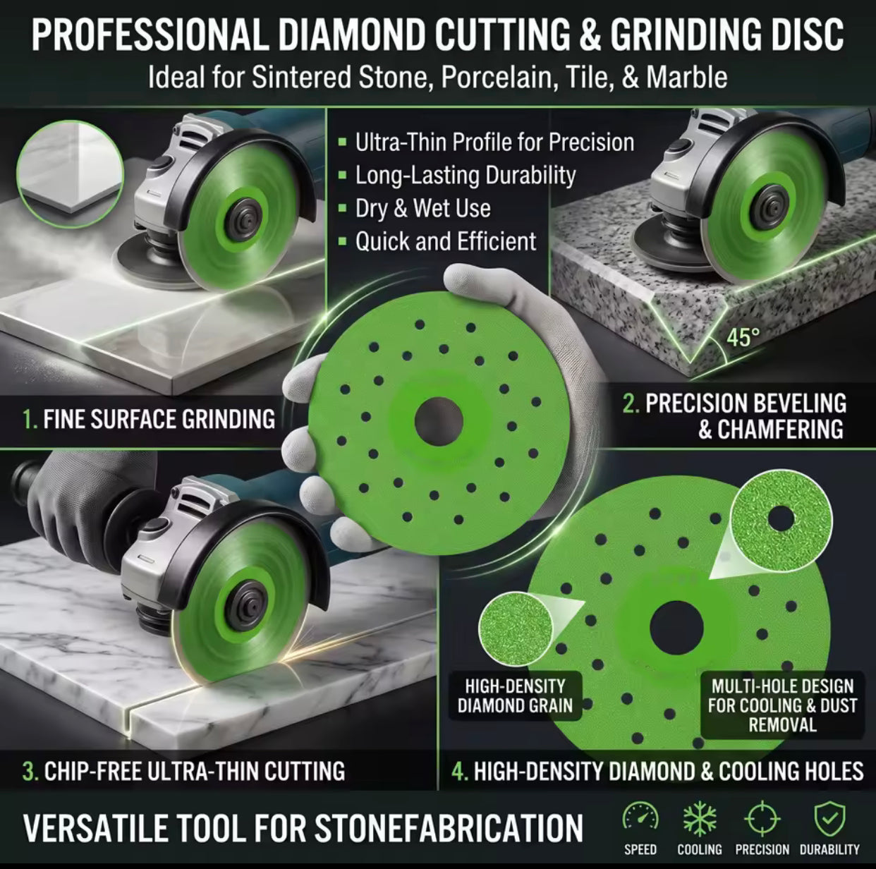 Brazed Diamond Saw Blade Cutting Grinding Disc for Marble Ceramic Glass Rock Plate Cutter Angle Grinder Accessories