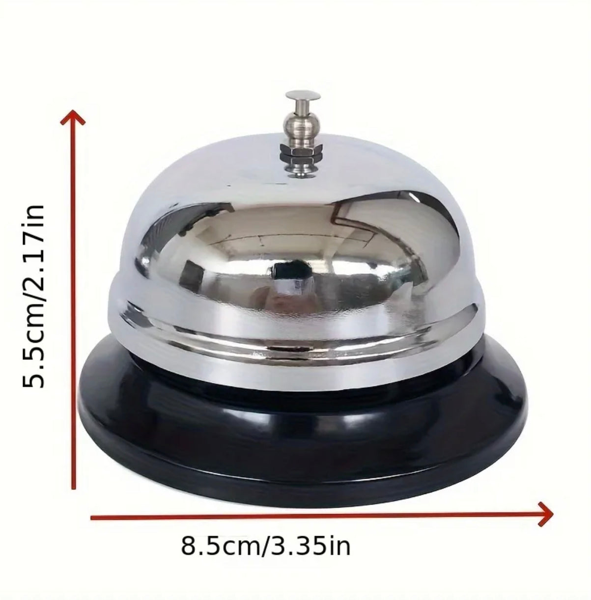 2 PCS Stainless Steel Counter Service Bell, Loud and Clear Ring, Hotel Reception, Restaurant, Kitchen, Store, School