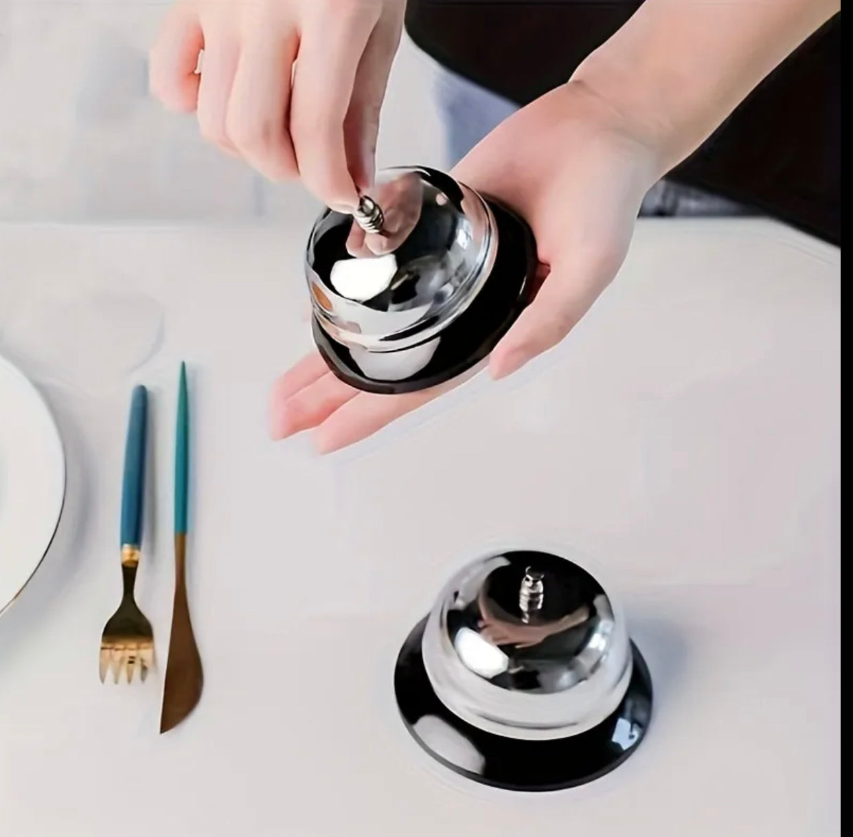 2 PCS Stainless Steel Counter Service Bell, Loud and Clear Ring, Hotel Reception, Restaurant, Kitchen, Store, School