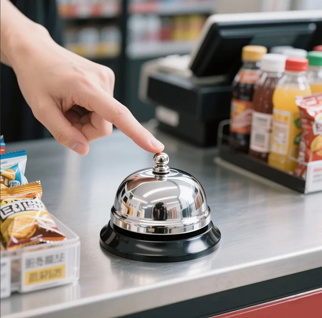 2 PCS Stainless Steel Counter Service Bell, Loud and Clear Ring, Hotel Reception, Restaurant, Kitchen, Store, School