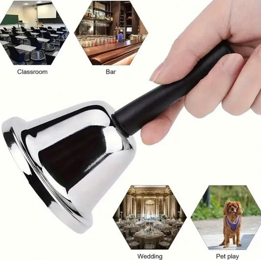 1pc Hand Bell, Classic Dinner Bell, Durable Hand Bell, Loud Call Bell, Service Bell for Weddings, School Classrooms, Service and Game Parties, Christmas
