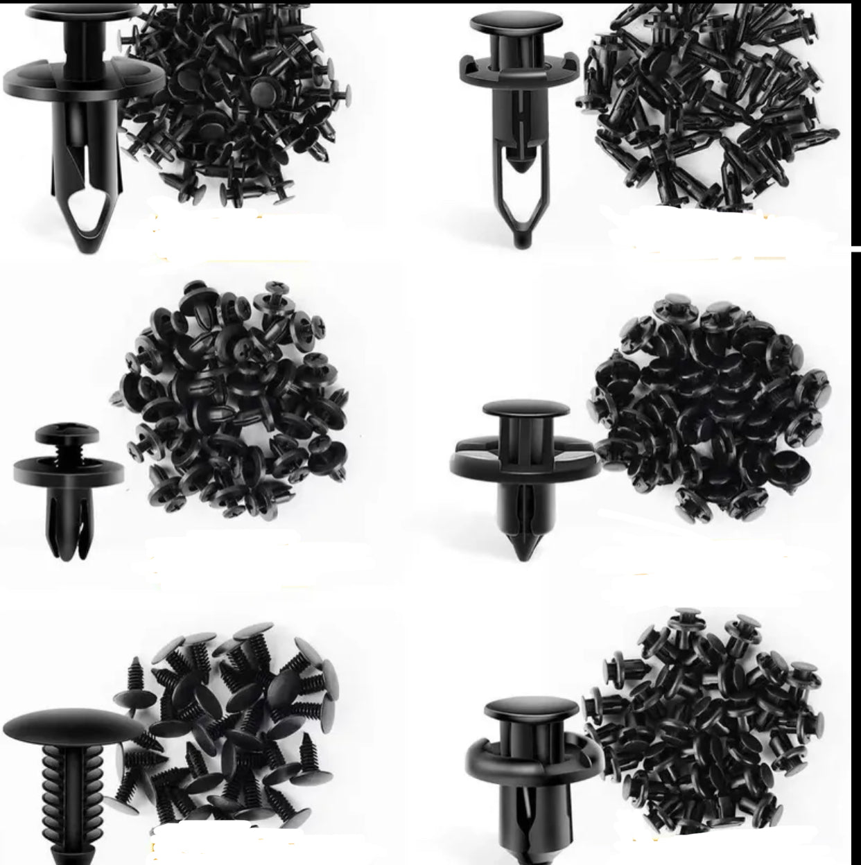 100pcs Car Fastener Clip Set 10 Sizes 10pcs Each Size Door Mudguard Clips Body Bumper Trim Fixing Additions Hood Splash Guard Clips Car Repair Tool Set Suitable for Car Modification And Daily Maintenance