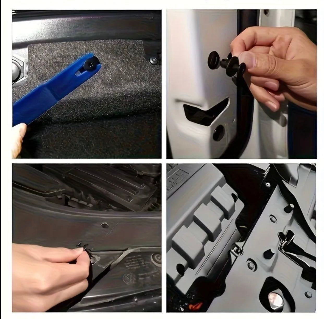 100pcs Car Fastener Clip Set 10 Sizes 10pcs Each Size Door Mudguard Clips Body Bumper Trim Fixing Additions Hood Splash Guard Clips Car Repair Tool Set Suitable for Car Modification And Daily Maintenance