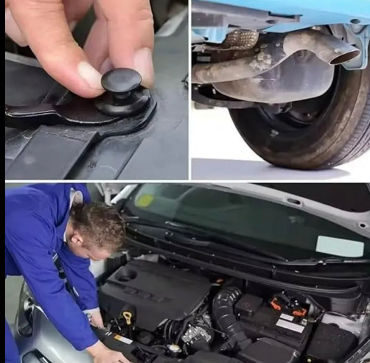 100pcs Car Fastener Clip Set 10 Sizes 10pcs Each Size Door Mudguard Clips Body Bumper Trim Fixing Additions Hood Splash Guard Clips Car Repair Tool Set Suitable for Car Modification And Daily Maintenance