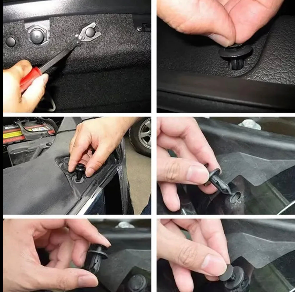 100pcs Car Fastener Clip Set 10 Sizes 10pcs Each Size Door Mudguard Clips Body Bumper Trim Fixing Additions Hood Splash Guard Clips Car Repair Tool Set Suitable for Car Modification And Daily Maintenance