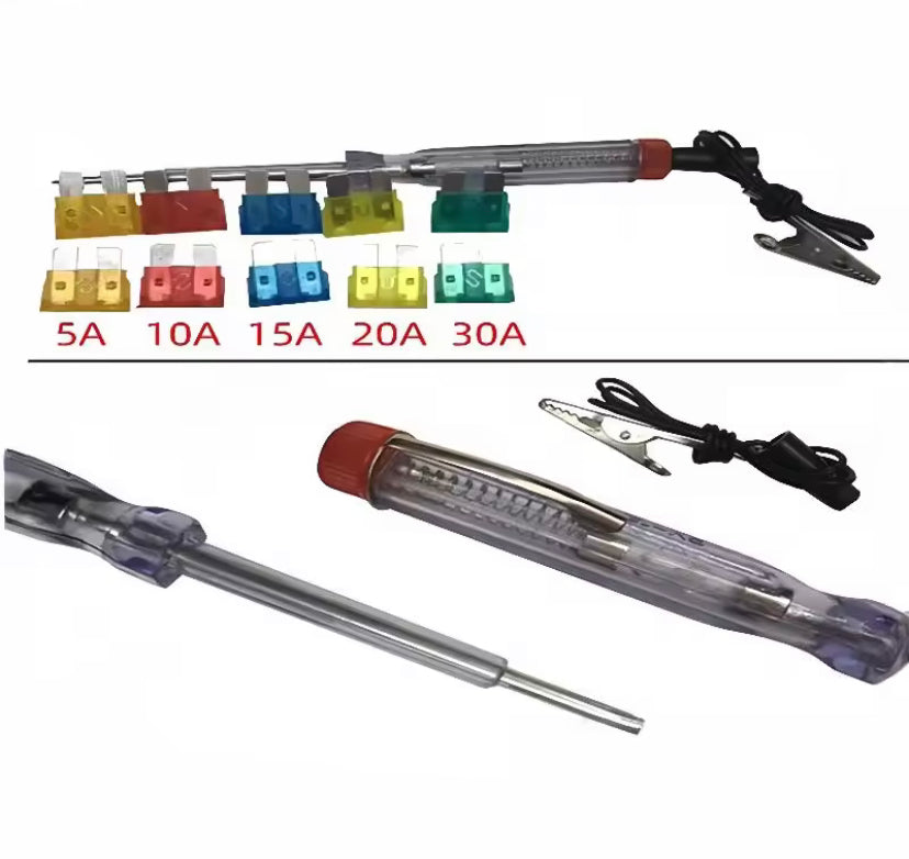 10PCS Car Insurance Fuse Kit Amplifier Clip Combination Car Blade Fuse Set with Inspection Circuit Electric Pen Fuse Repair Part