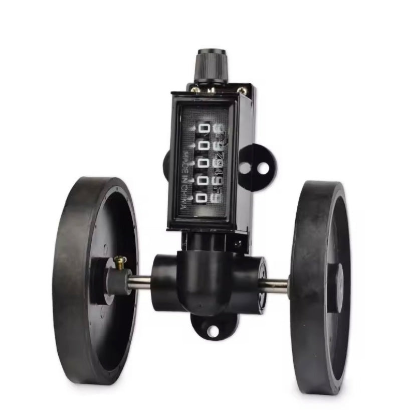 Mechanical Wheel Meter Counter 5 Digits Spinning Cable Plastic Film Leather Length Measurement Counter