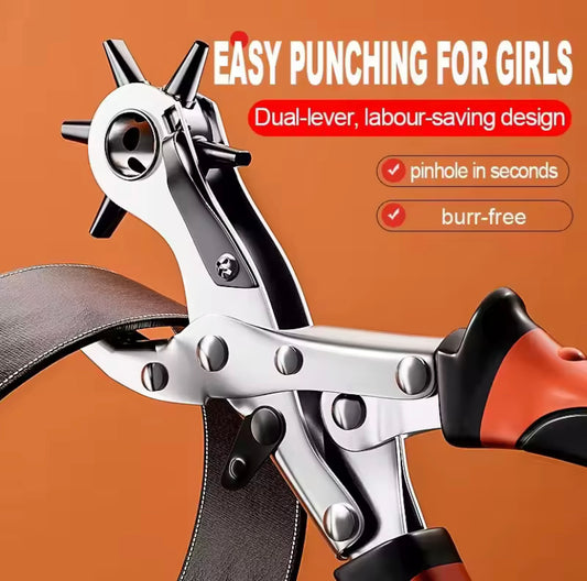 Leather Hole Punch Pliers Tools Multifunctional StainlessSteel Belt Hole Punching Tool Heavy Duty Eyelet Puncher Crafts Tool
