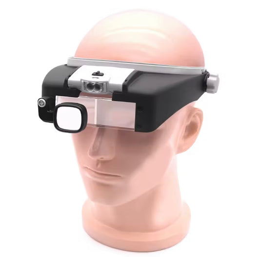 Head Mount Magnifier Glasses Loupe Helmet Magnifying Glass Multifunctional Wearable Magnifier for Reading Repair